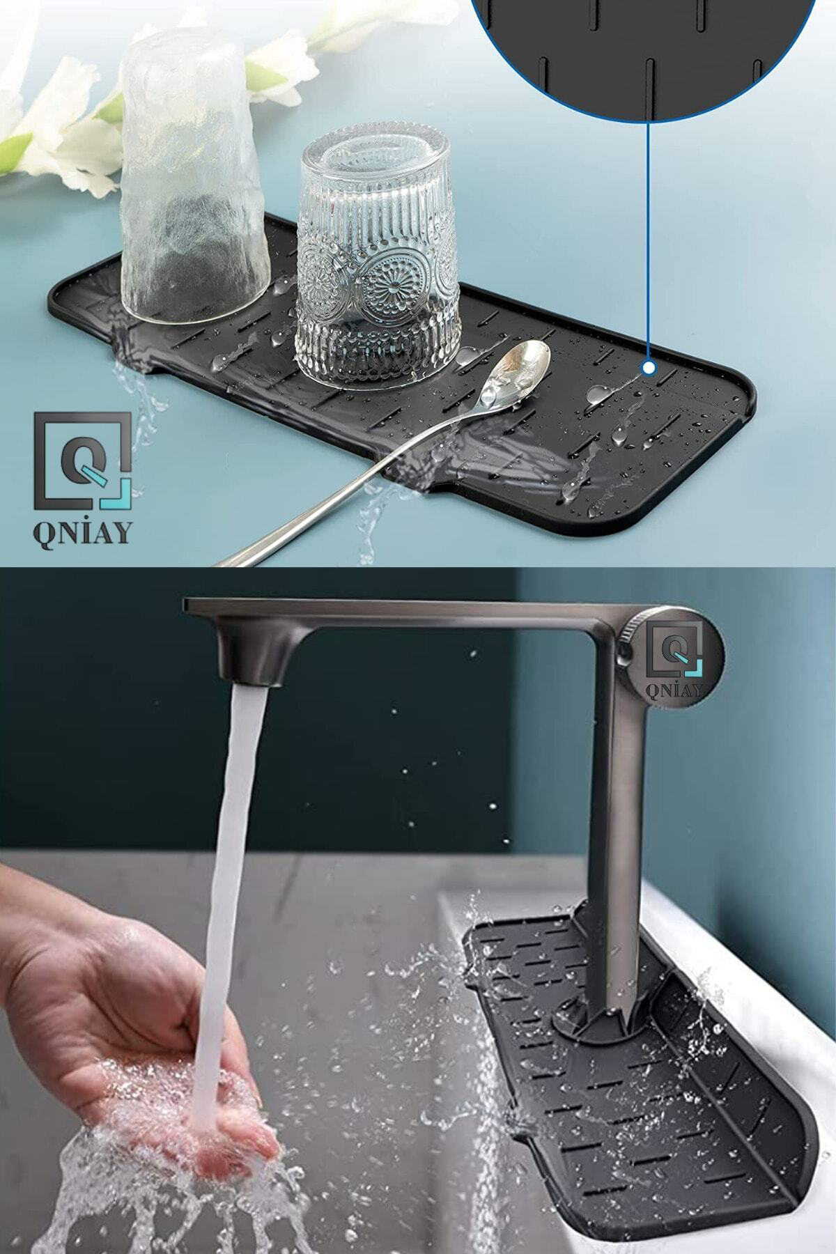 9 Adet Pratik Su Tutucu Musluk Matı Mutfak Banyo Için Koruyucu La