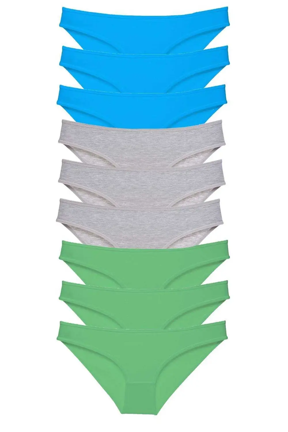 9 Adet Süper Eko Set Likralı Kadın Slip Külot Yeşil Gri Mavi