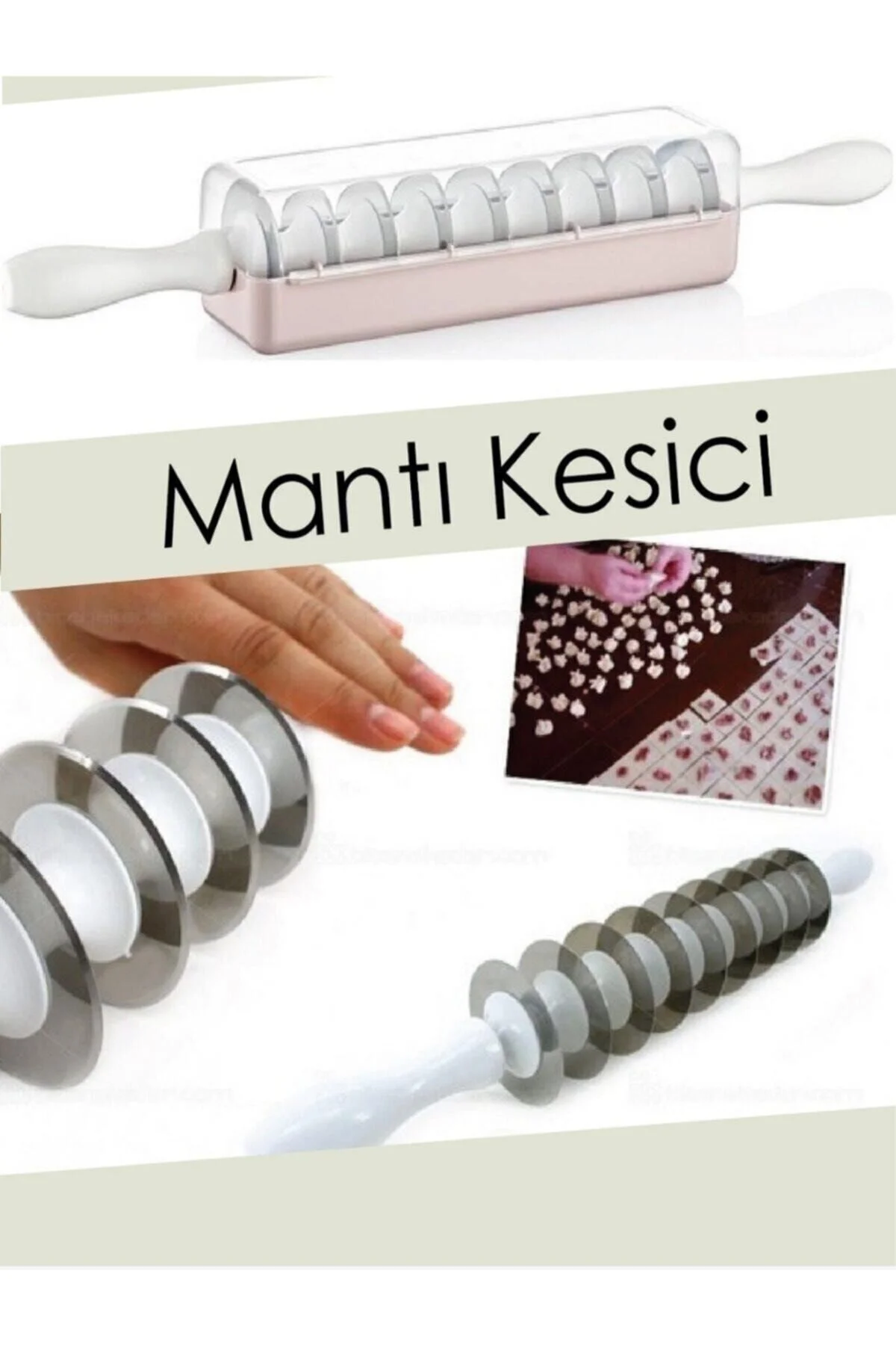 9 Bıçaklı Pratik Merdane Mantı Kesme Aparatı