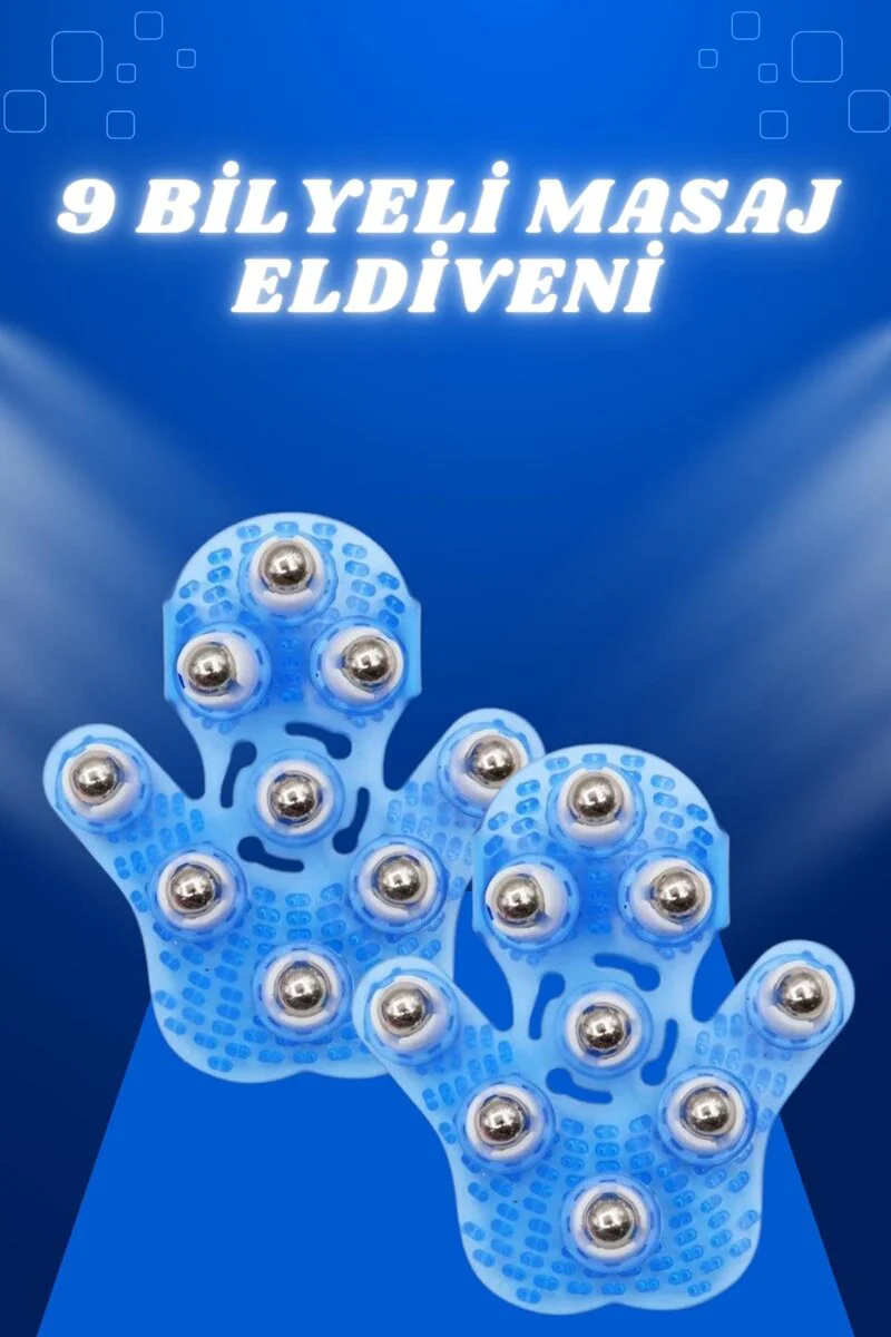 9 Bilyeli Giyilebilir Masaj Eldiveni - Tüm Vücut Rahatlama