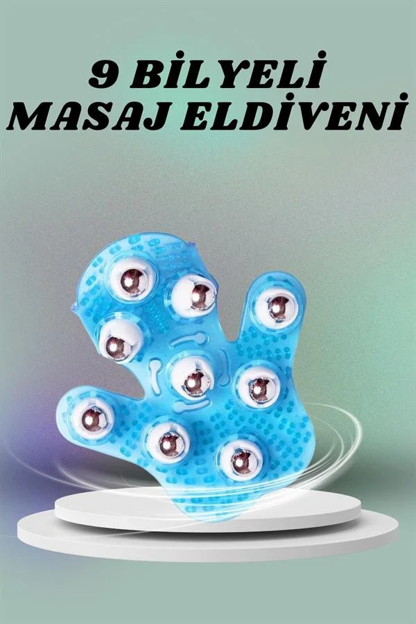 9 Bilyeli Masaj Eldiveni - Giyilebilir Vücut Sıkıştırıcı ve Kas Ağrısı Giderici