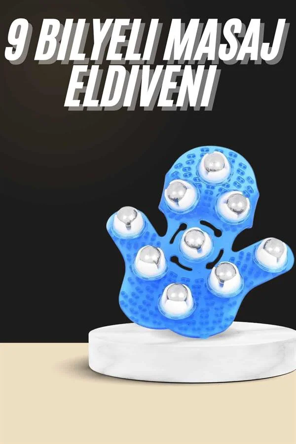 9 Bilyeli Masaj Eldiveni - Tam Vücut Masajı ve Selülit Giderici