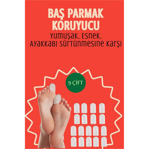 9 Çift Silikon Parmak Koruyucu – Baş Parmak Uyumlu | Yumuşak, Esn