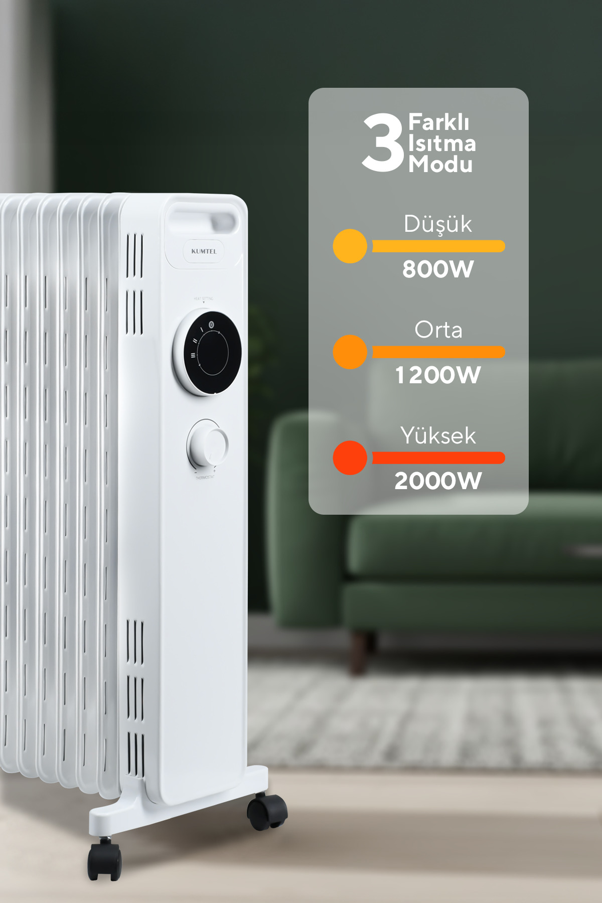 9 Dilim Beyaz Radyatör Kum-1225S