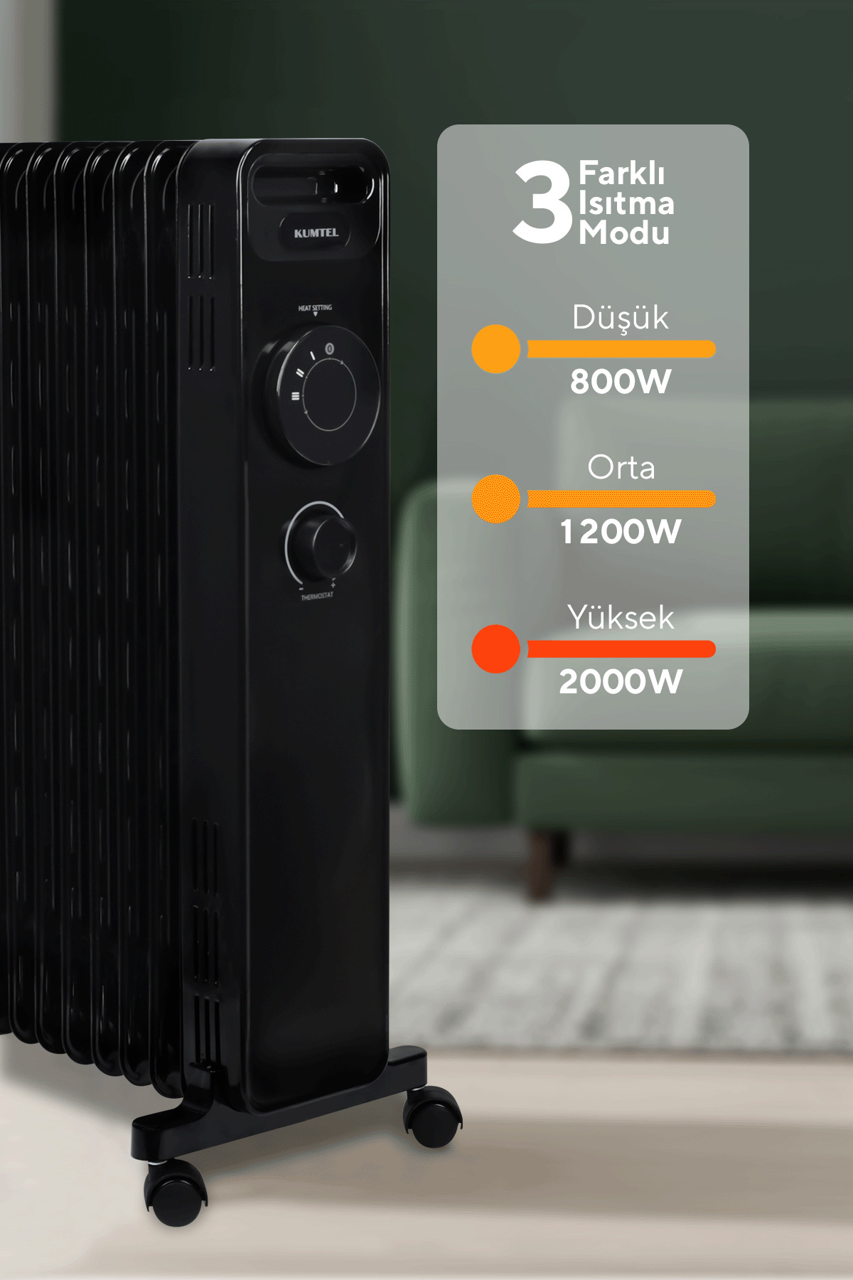 9 Dilim Siyah Radyatör Kum-1225