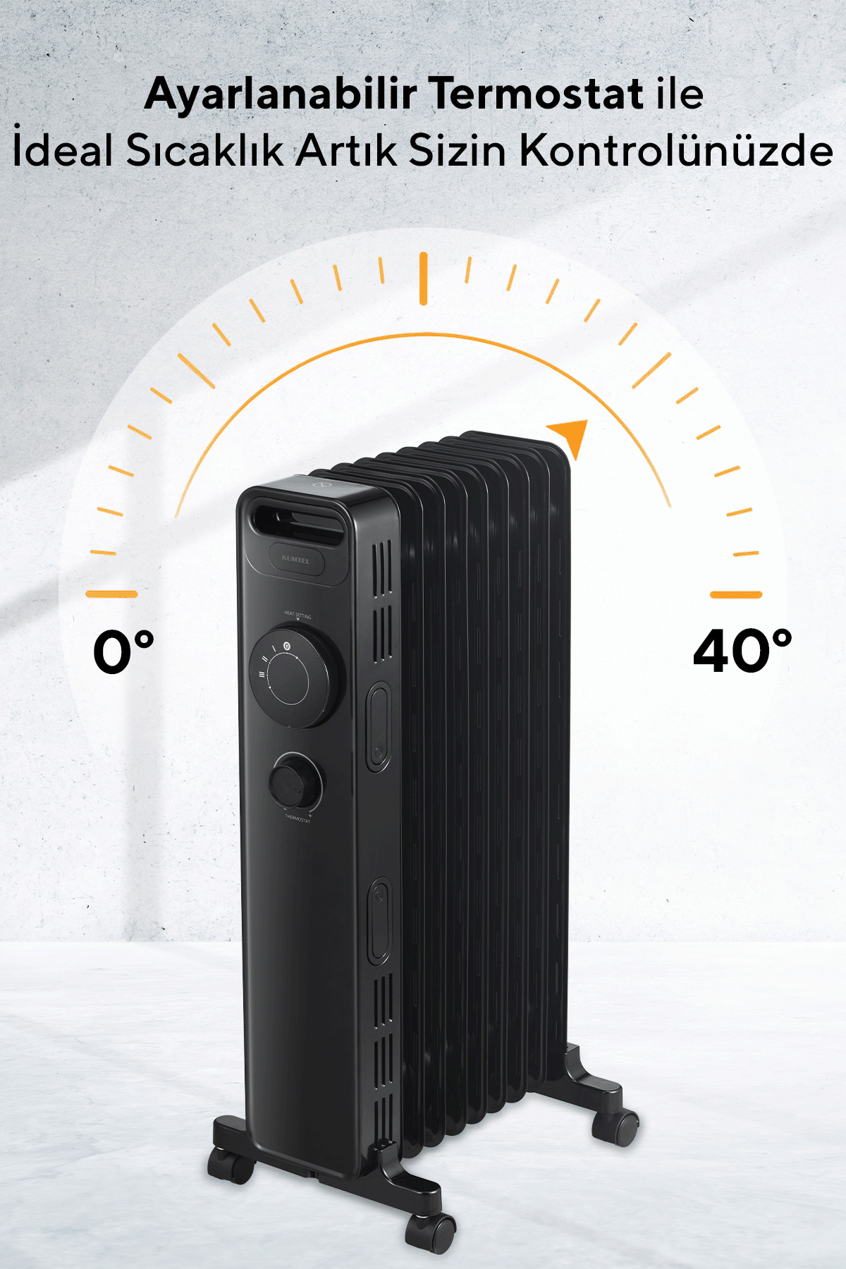 9 Dilim Siyah Radyatör Kum-1225