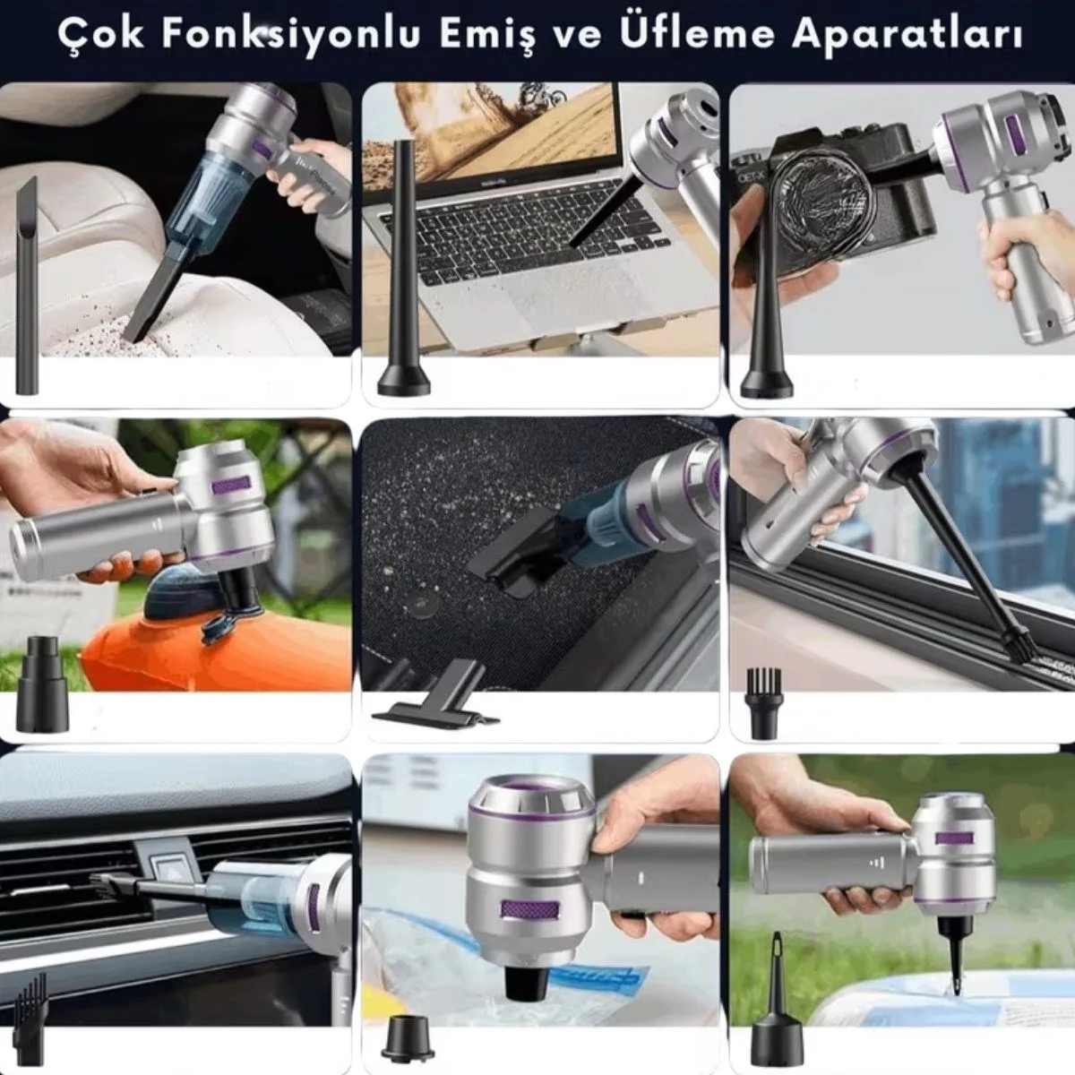 9 Farklı Uçlu Kablosuz Şarjlı Araç İçi Süpürge – Wireless Destekli, Güçlü Emiş, Taşınabilir Pratik Araç Temizleyici Bx40 Fiyatı, Yorumları ve Özellikleri