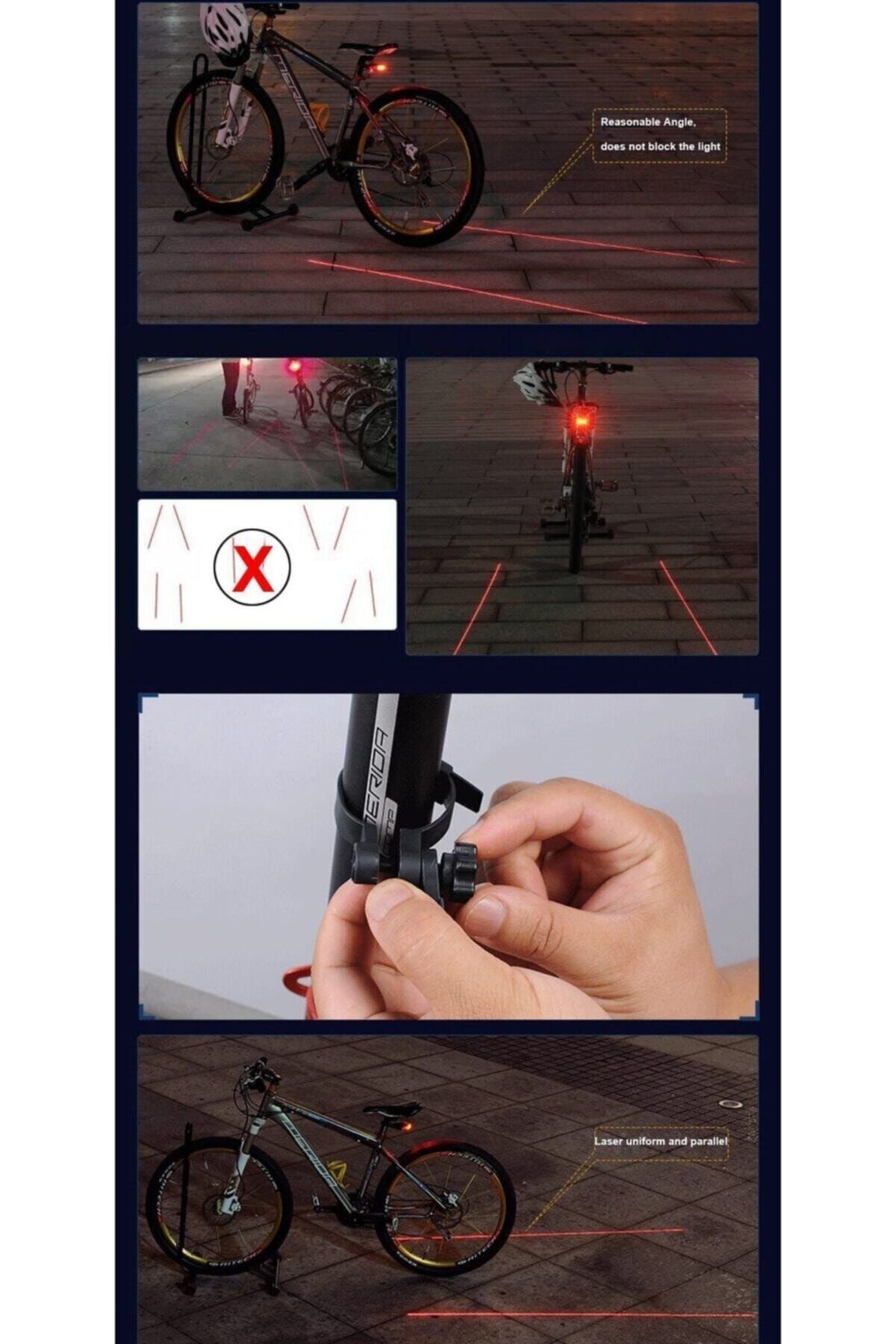 9 Fonksion Led Lazerli Bisiklet Lambası Beyaz Lastik Yazı Kalemi 428812