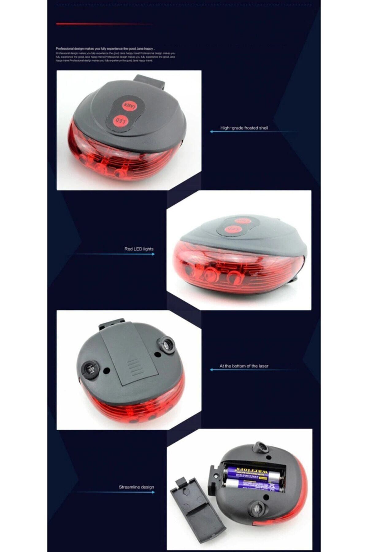 9 Fonksion Led Lazerli Bisiklet Lambası Beyaz Lastik Yazı Kalemi 428812