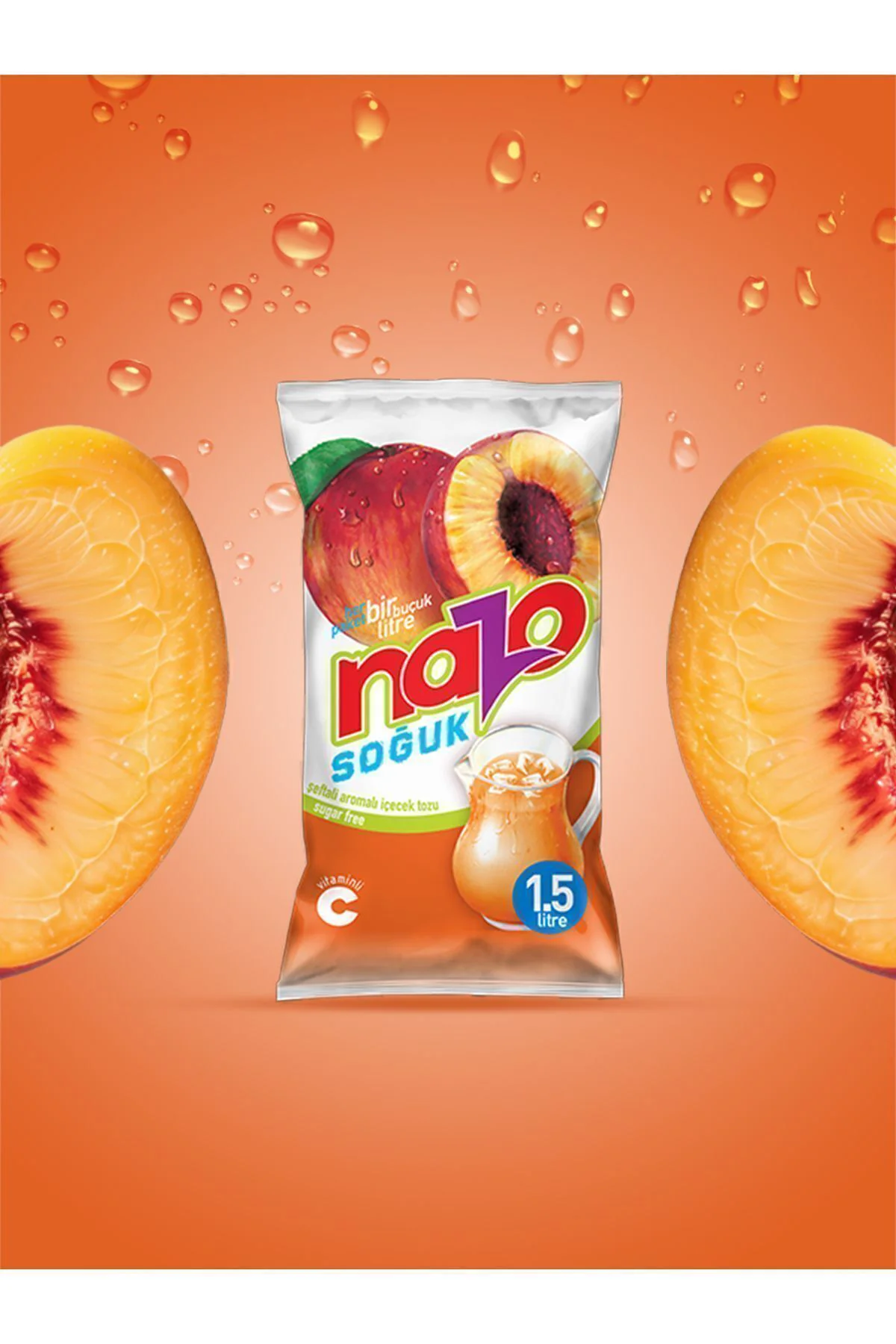9 Gr. Şeftali Aromalı Toz İçecek 24 Lü