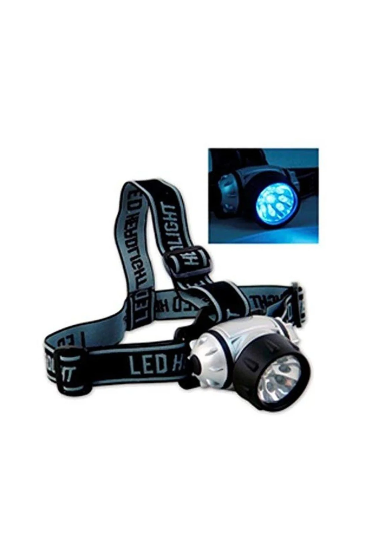 9 LEDLİ PİLLİ KAFA LAMBASI WATTON WT-042 Siyah