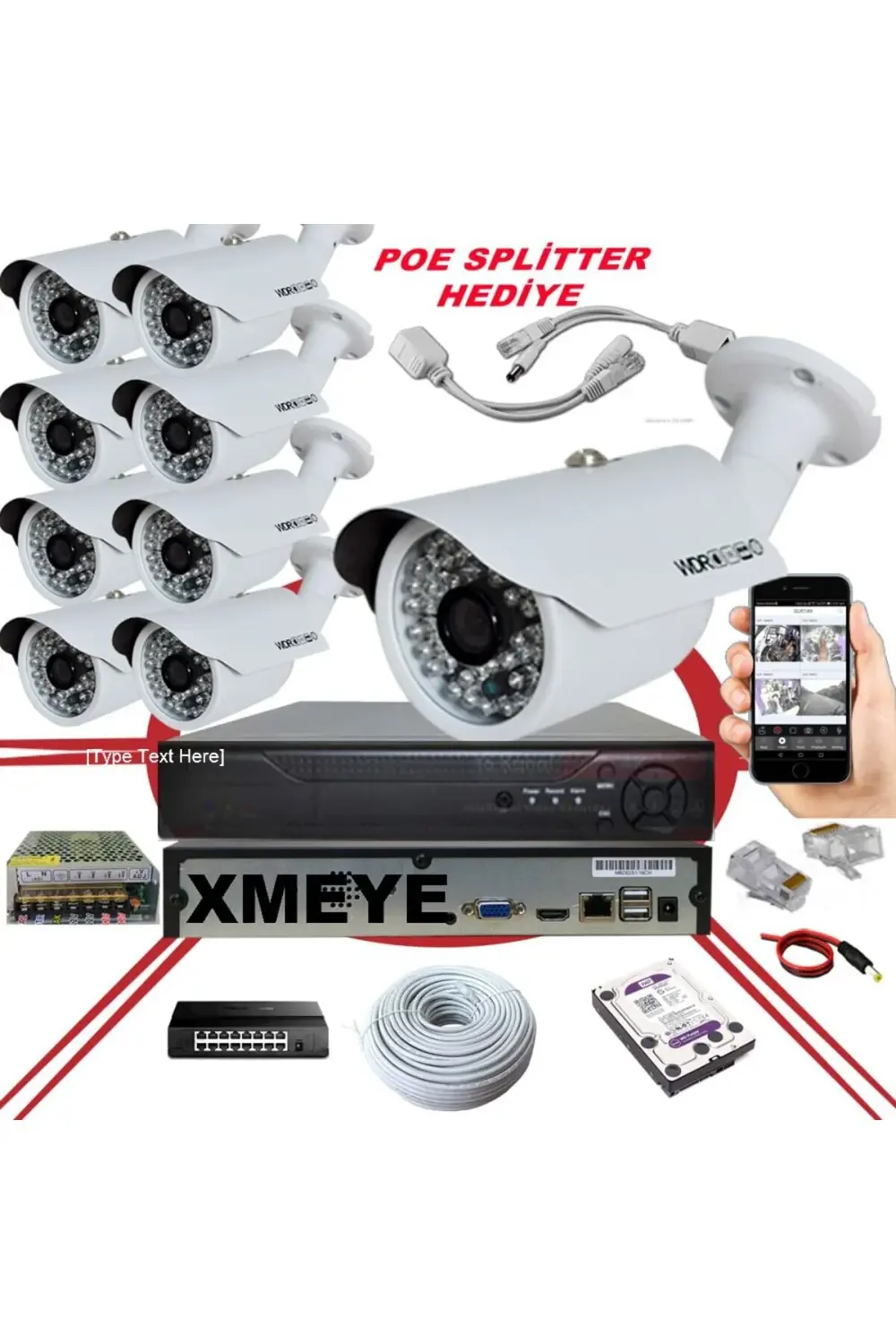 9' lu 5 MP 1940P Sensör 6 MP Sony Lens Metal Kasa Yapay Zeka Dest