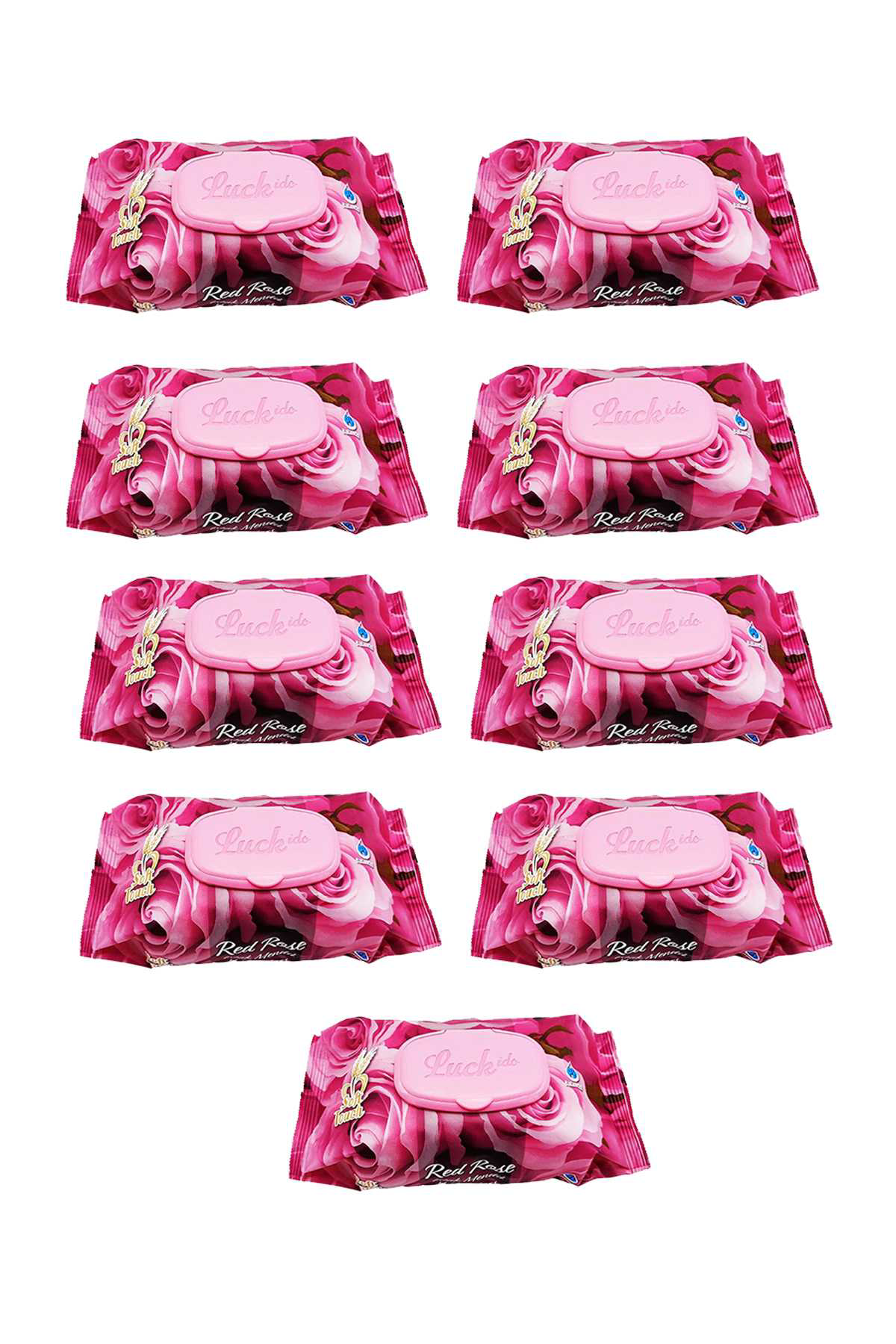 Just Cheap Store 9 Paket Red Rose İslak Havlu Mendil 90 Adet Kapakli Gül Kokulu