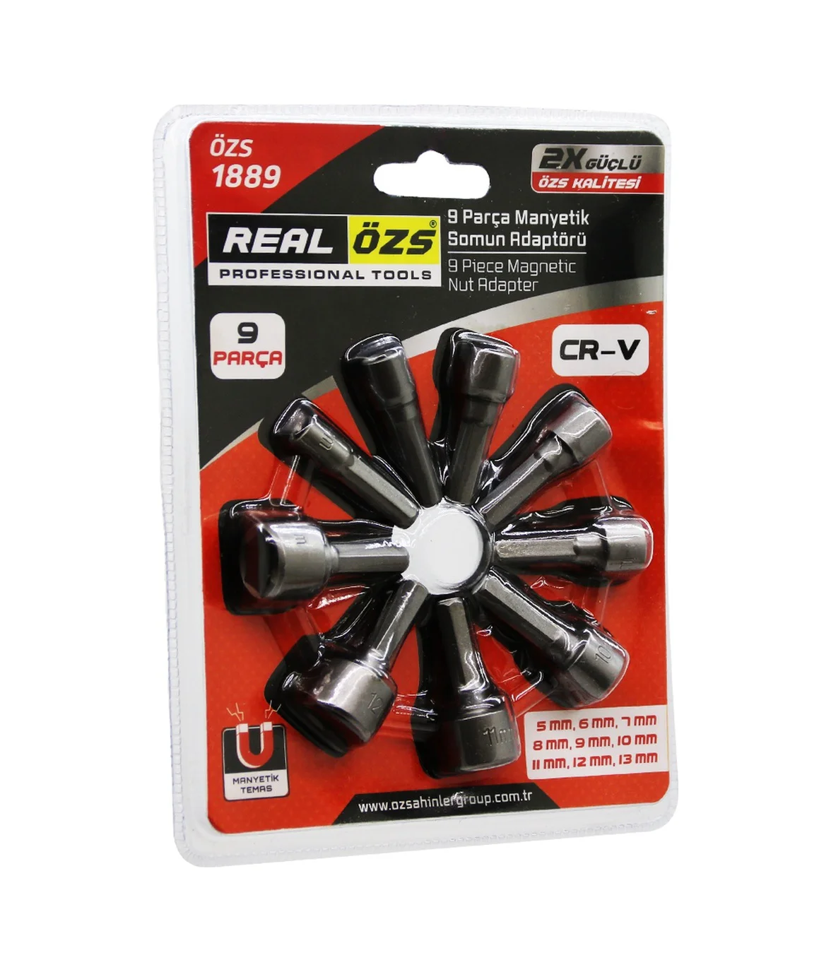 9 Parça - 5-13 Mm Manyetik Somun Sökme - Çatı Adaptörü 5224