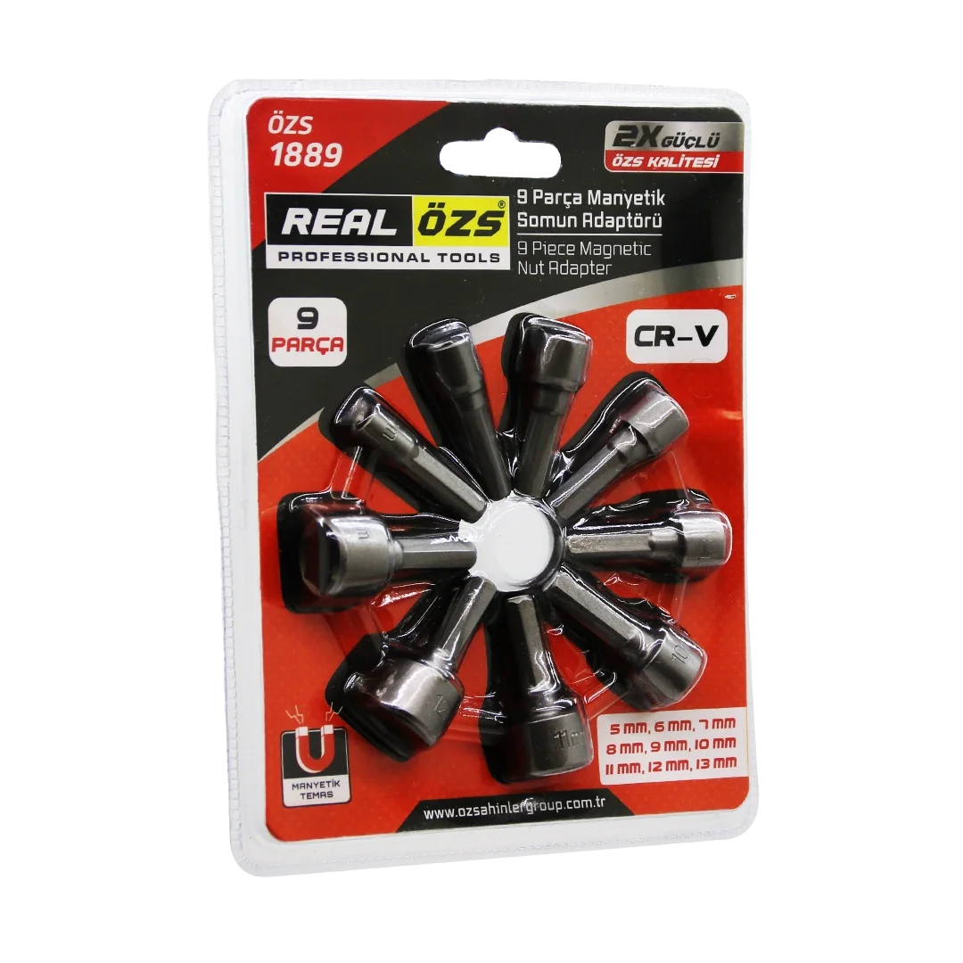 9  Parça   - 5-13 Mm Manyetik Somun Sökme - Çatı Adaptörü Bx40