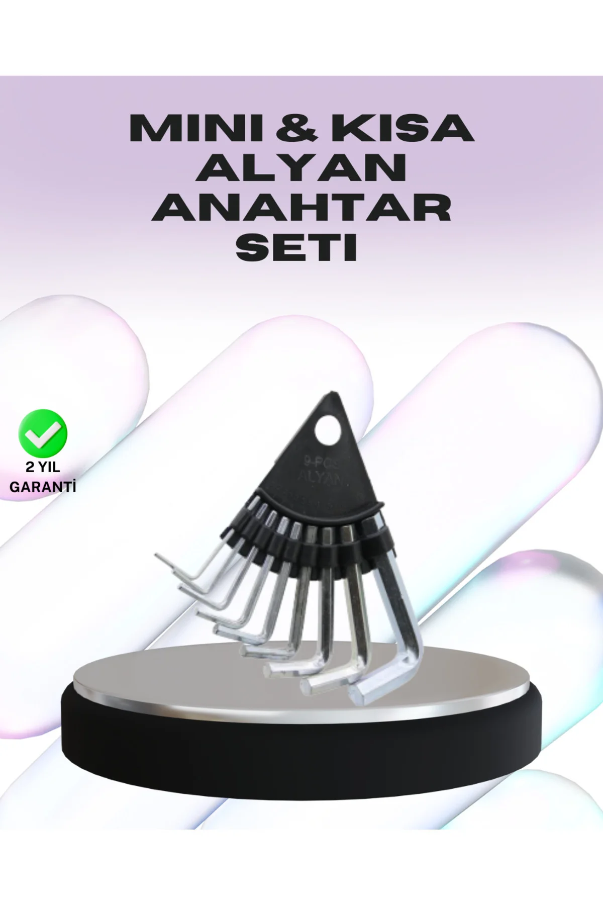 9 Parça Alyan Anahtar Seti Farklı Metrik Ölçü Pratik Taşıma