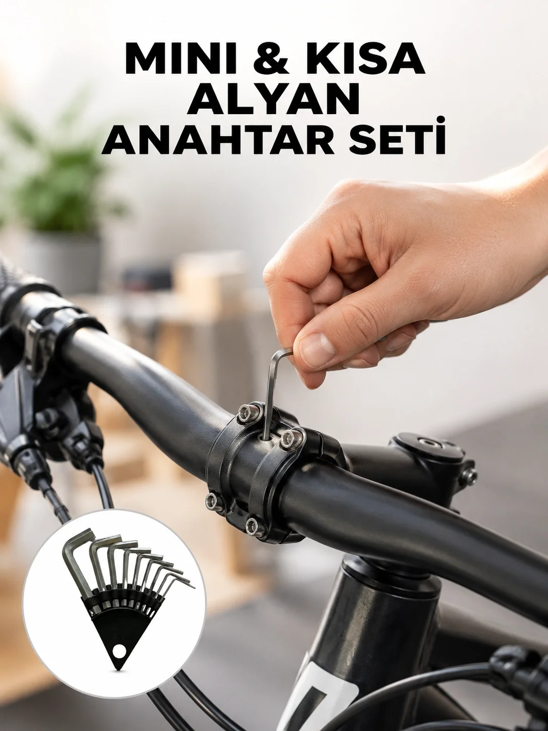 9 Parça Kısa Tip Alyan Seti Isıl İşlemli Profesyonel Kullanım Yen