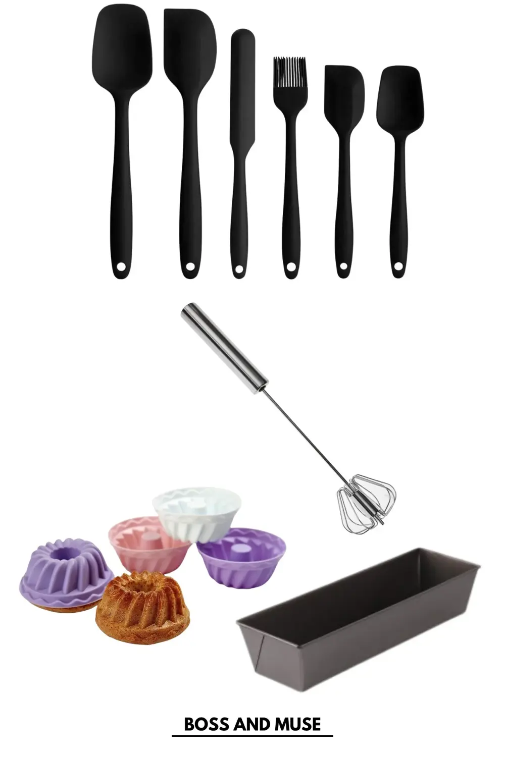 9 Parça Silikon Kek Kalıbı Metal Kek Kalıbı Silikon Spatula Metal