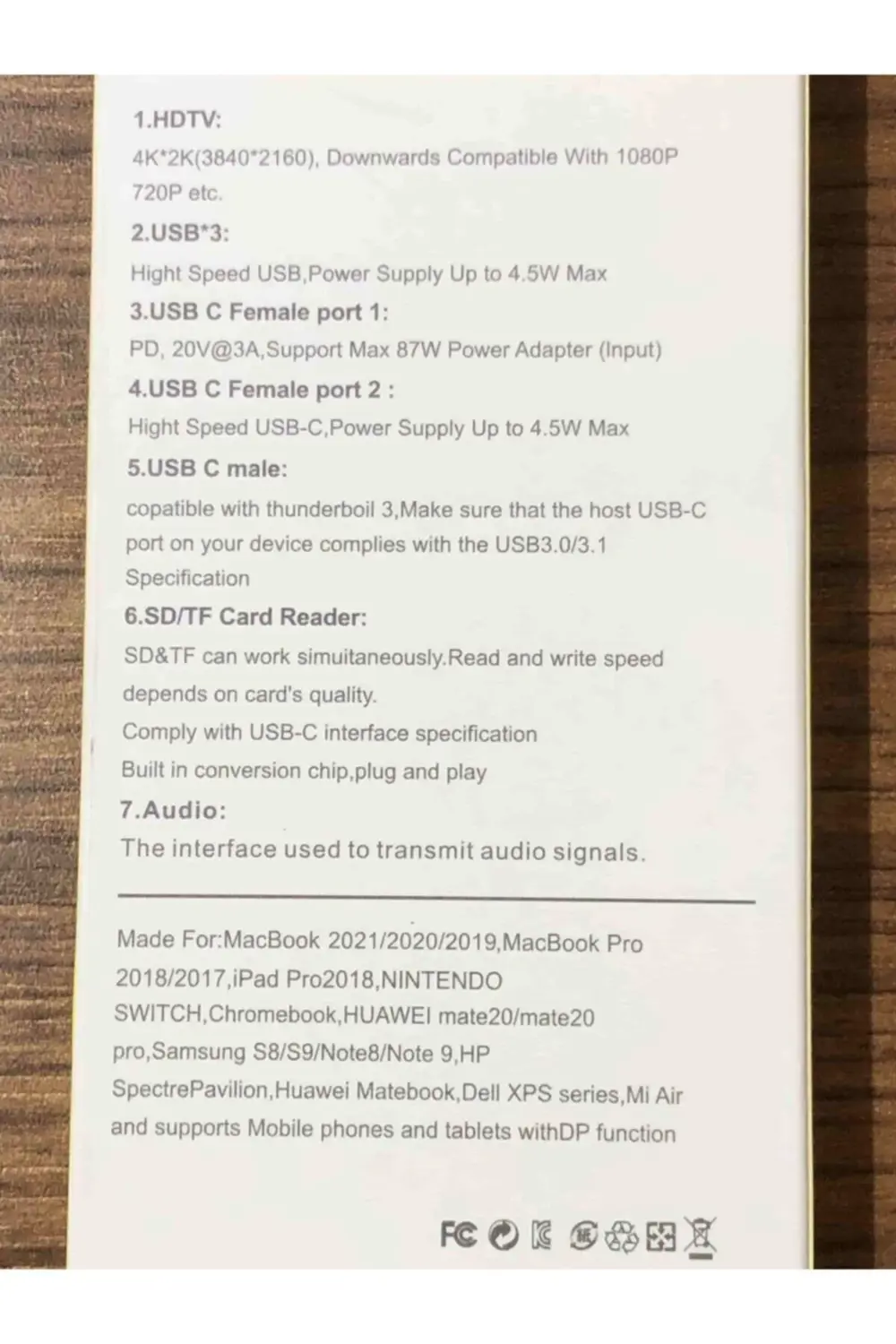 9 Portlu Aleminyum Metal Kasa Sd Usb Type C Audio Hub Hdmı Girişl