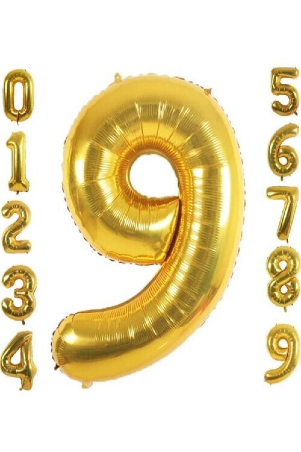 9 Yaş Doğum Günü Parti Kutlama Rakam Folyo Balon Altın Renk 36 Cm