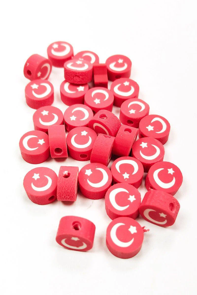 90 Adet 10 mm Fimo Boncuk - Türk Bayrağı Lastikli Misina Seti ile Takı Yapımı Fiyatı, Yorumları ve Özellikleri