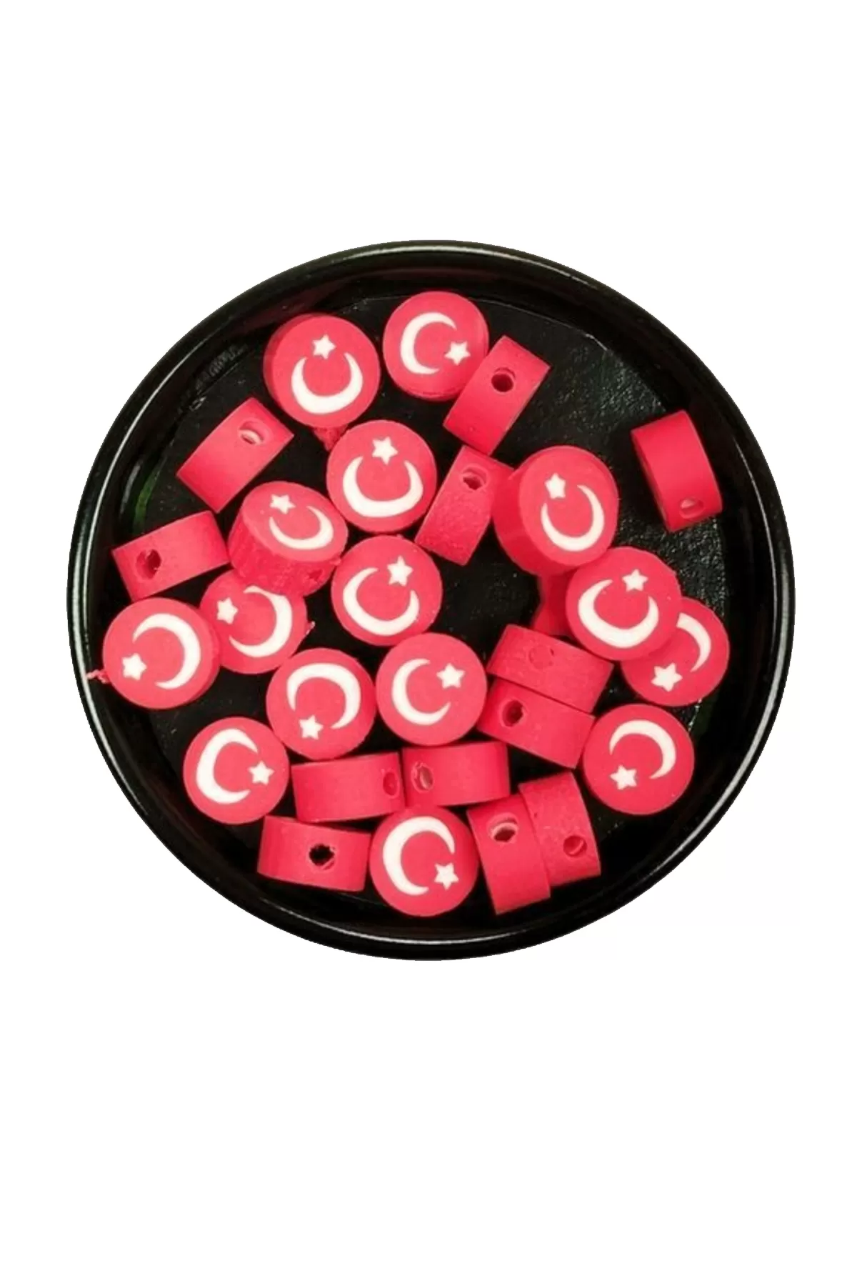 90 Adet 10 mm Polimer Kil Fimo Boncuk Takı Bileklik + 5 Metre Las