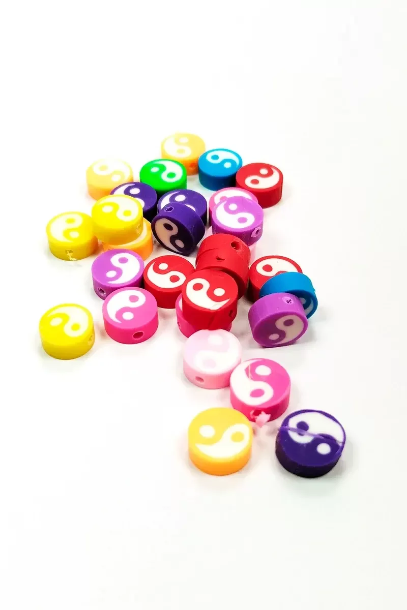 90 Adet 10 mm Polimer Kil Fimo Boncuk Takı Bileklik + 5 Metre Mis