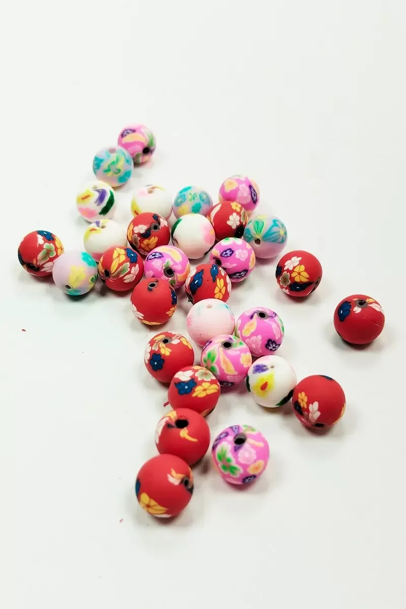 90 Adet 10 mm Polimer Kil Fimo Boncuk Takı Bileklik + 5 Metre Mis