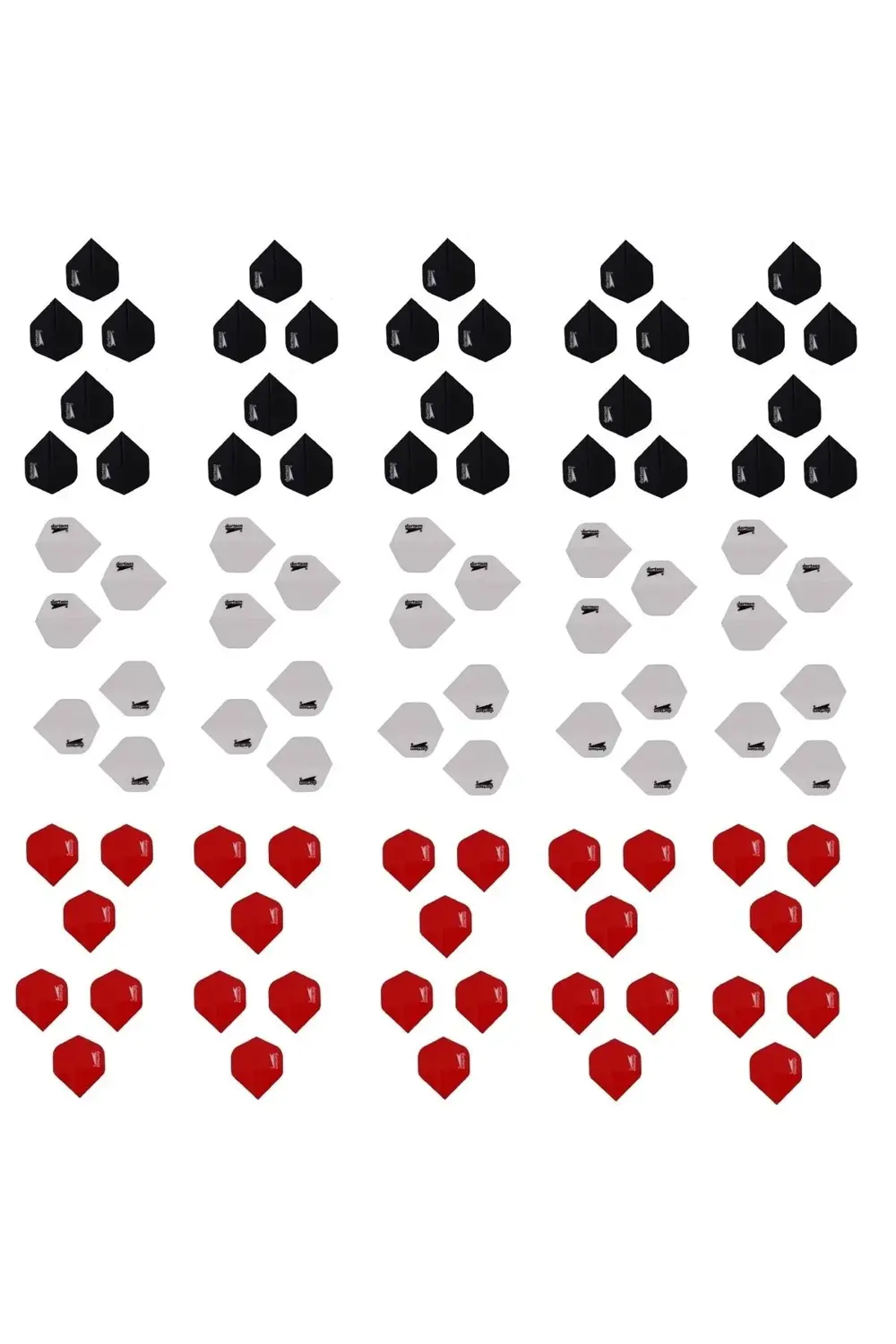 90 Adet (30 SET) Dart Flight-flayt Set. Beyaz, Kırmızı, Siyah Ren