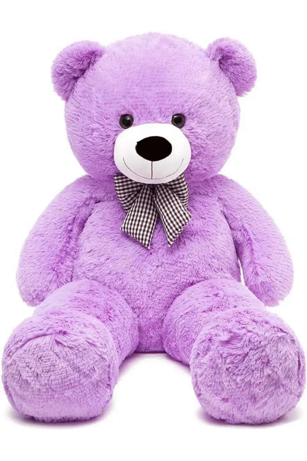 90 cm Rengarenk Papyonlu Peluş Ayıcık -% 100 YERLİ Lila 1178227