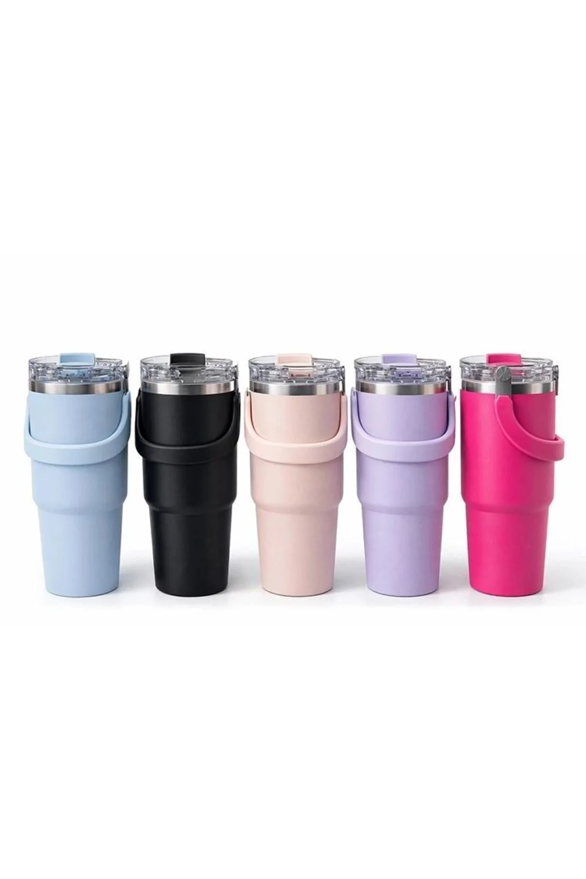 900 Ml Taşıma Kulplu Paslanmaz Çelik Termos Mug - Vakumlu Isı Yal
