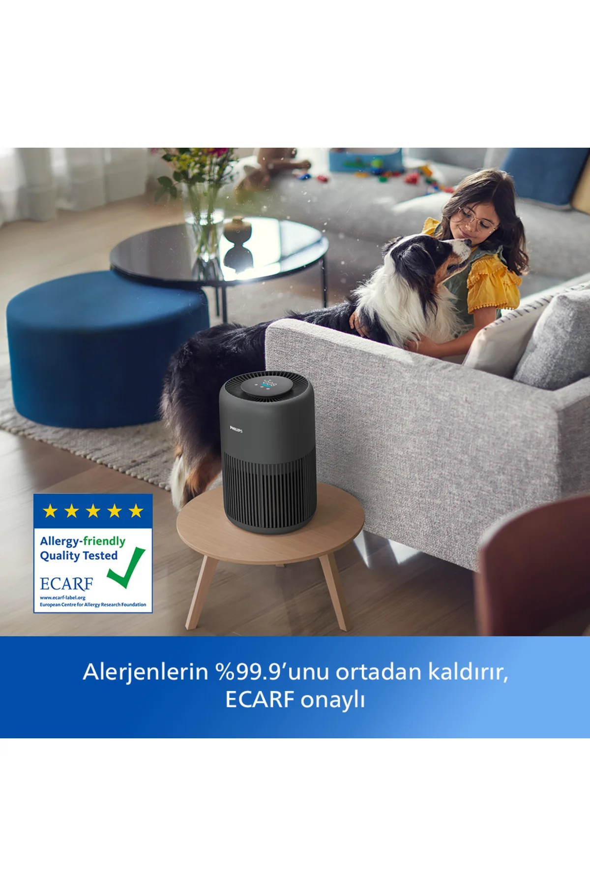 900 Serisi Hava Temizleyici, 65 M2'ye Kadar Etkili, 3 Katmanlı Hepa Filtre, AC0951/13