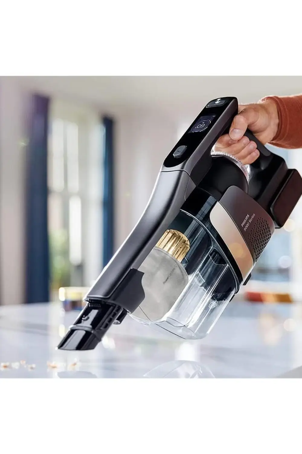 9000 Serisi AquaTrio Kablosuz Dikey Süpürge, AquaSpin Başlık, Pow