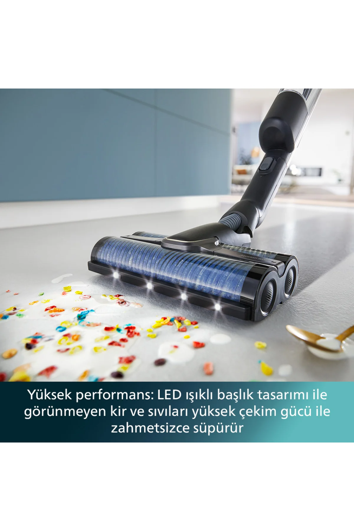 9000 Serisi AquaTrio Kablosuz Dikey Süpürge, AquaSpin Başlık, Pow