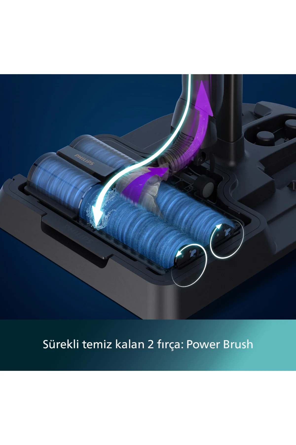 9000 Serisi AquaTrio Kablosuz Dikey Süpürge, AquaSpin Başlık, Pow