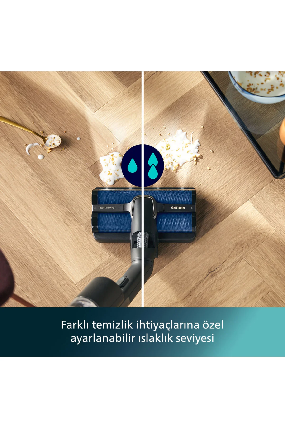 9000 Serisi AquaTrio Kablosuz Dikey Süpürge, AquaSpin Başlık, Pow