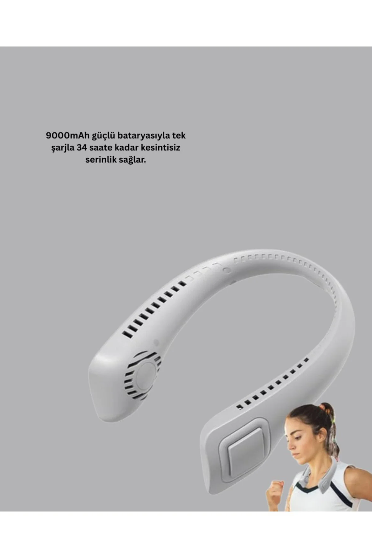 9000mAh Şarjlı Boyun Tipi Taşınabilir Vantilatör