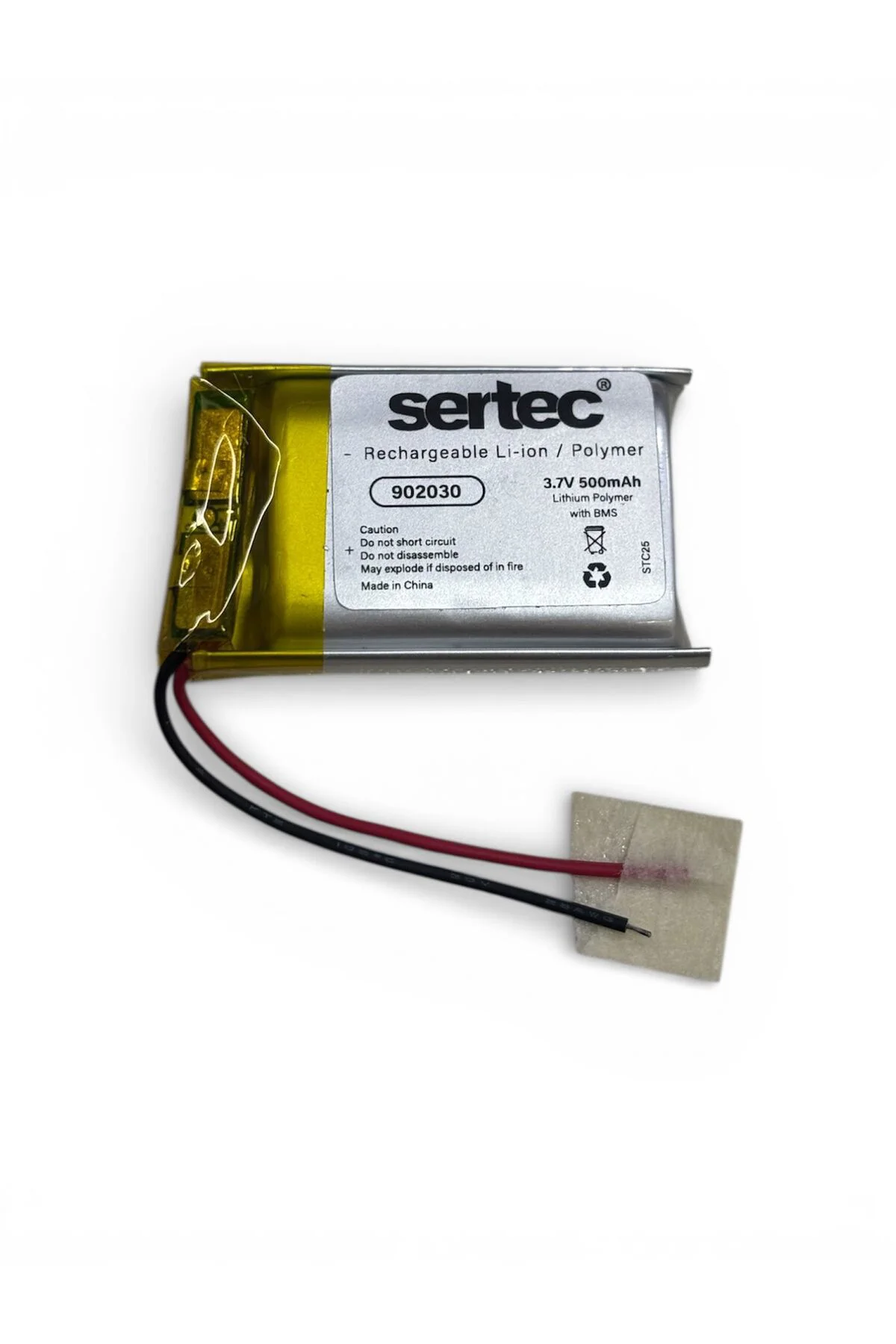 902030 3.7V 500 mAh Li-Polymer Pil (Devreli/1.5A)