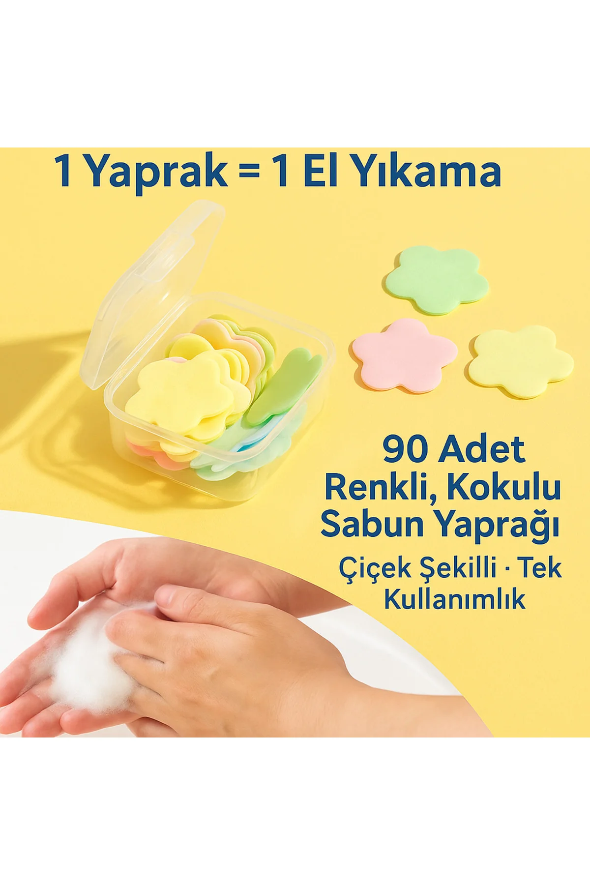 90’lı Çiçek Şekilli Mini Sabun | Tek Kullanımlık Kokulu Cep Sabun