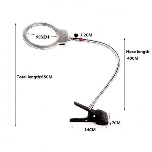 90mm LED'li Masaüstü Büyüteç | 6 Kat Yakınlaştırma, Ayarlanabilir Metal Hortum, Mandallı Fiyatı, Yorumları ve Özellikleri