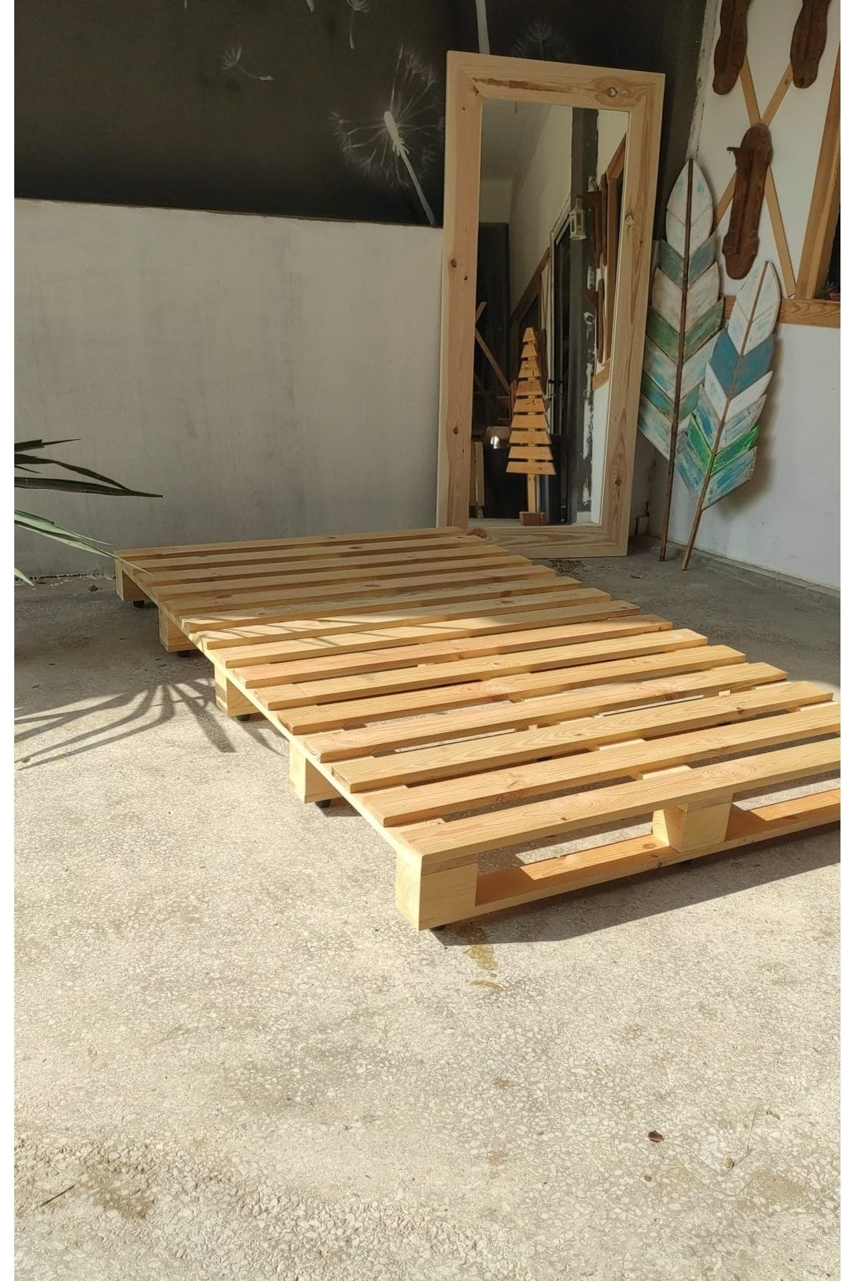 Dekorozi 90X200 Ahşap Baza , 90X200 Ahşap Palet, Başliksiz Baza