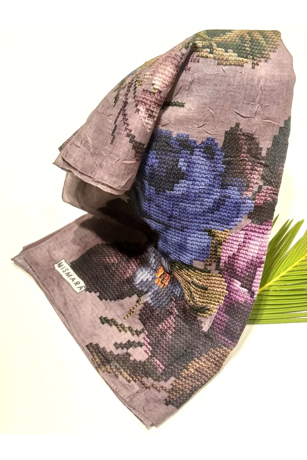 90x90 Lüks Figürlü Gösterişli Dökümlü Eşarp