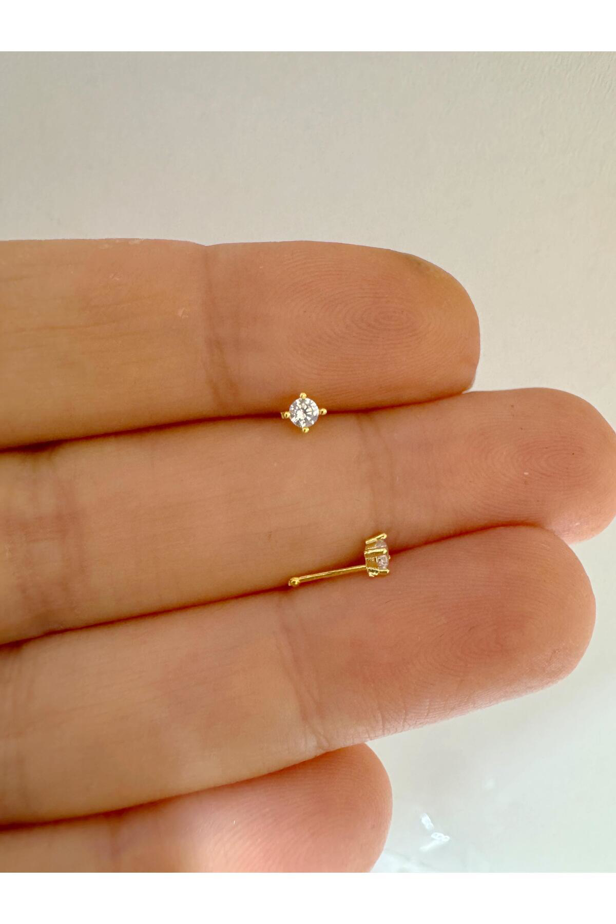 Arescollection 925 Ayar Gümüş 3 Mm (Orta Boy)Tek Taş (Zirkon) Klasik Hizma