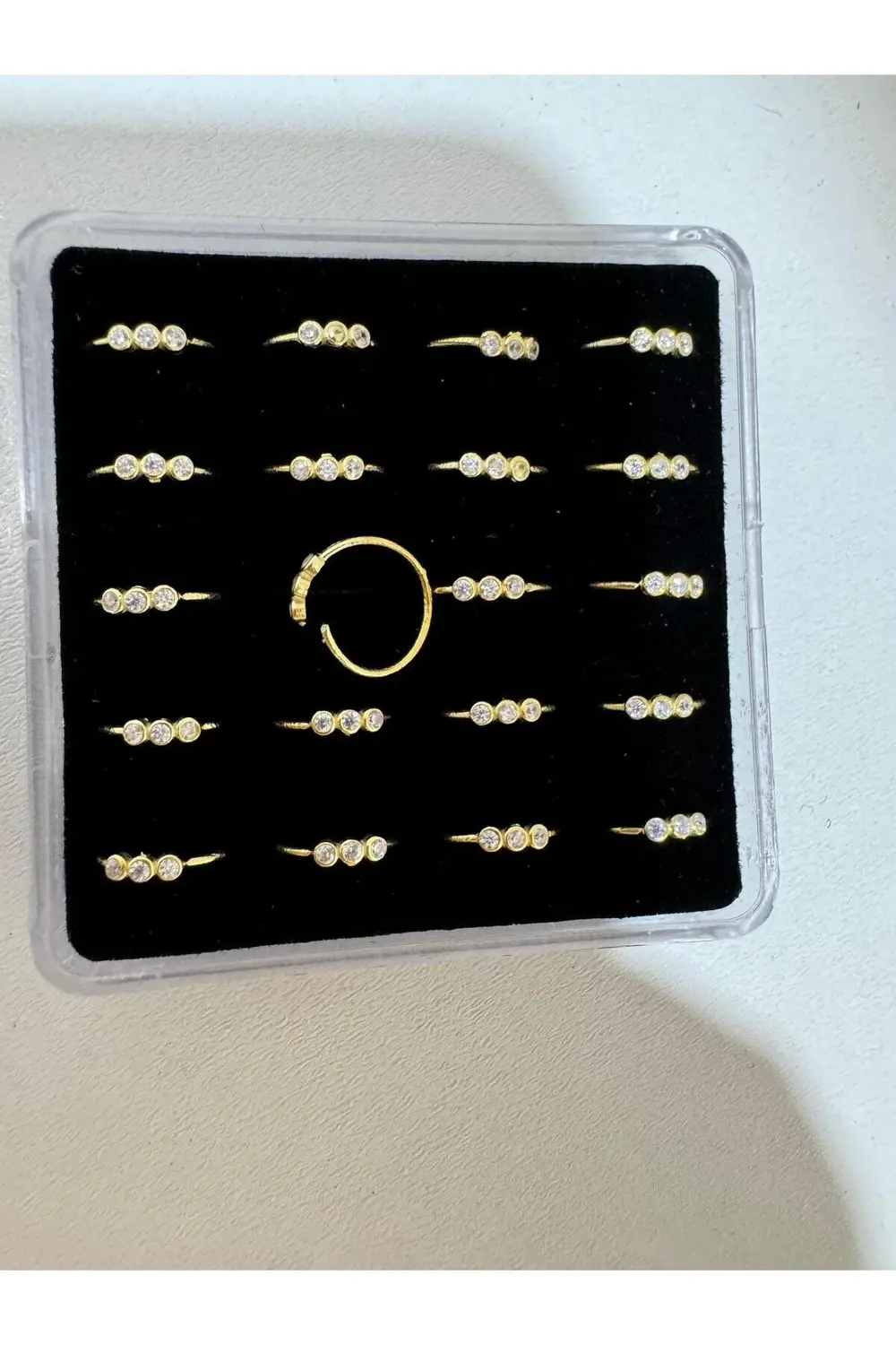 Arescollection 925 Ayar Gümüş  3Lü Yuvarlak Zirkon Taşli Halka Hizma