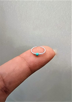 Tükkan Accessories 925 Ayar Gümüş Halka Mavi Boncuk Detay Hizma-Hizma15