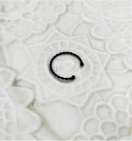 Tükkan Accessories 925 Ayar Gümüş Desenli Halka Siyah Kaplama Hizma Tek Adet-Hizma11