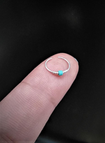 Tükkan Accessories 925 Ayar Gümüş Halka Mavi Boncuk Detay Hizma-Hizma15