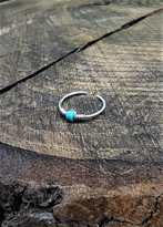 Tükkan Accessories 925 Ayar Gümüş Halka Mavi Boncuk Detay Hizma-Hizma15