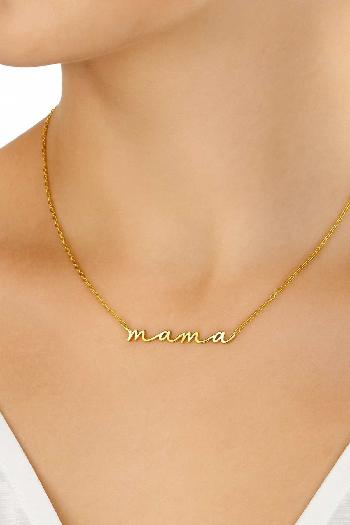 Beyisa 925 Ayar Gümüş Mama Anne Yazılı Kolye Beyisa 925 Ayar Gümüş Mama Anne Yazılı Kolye