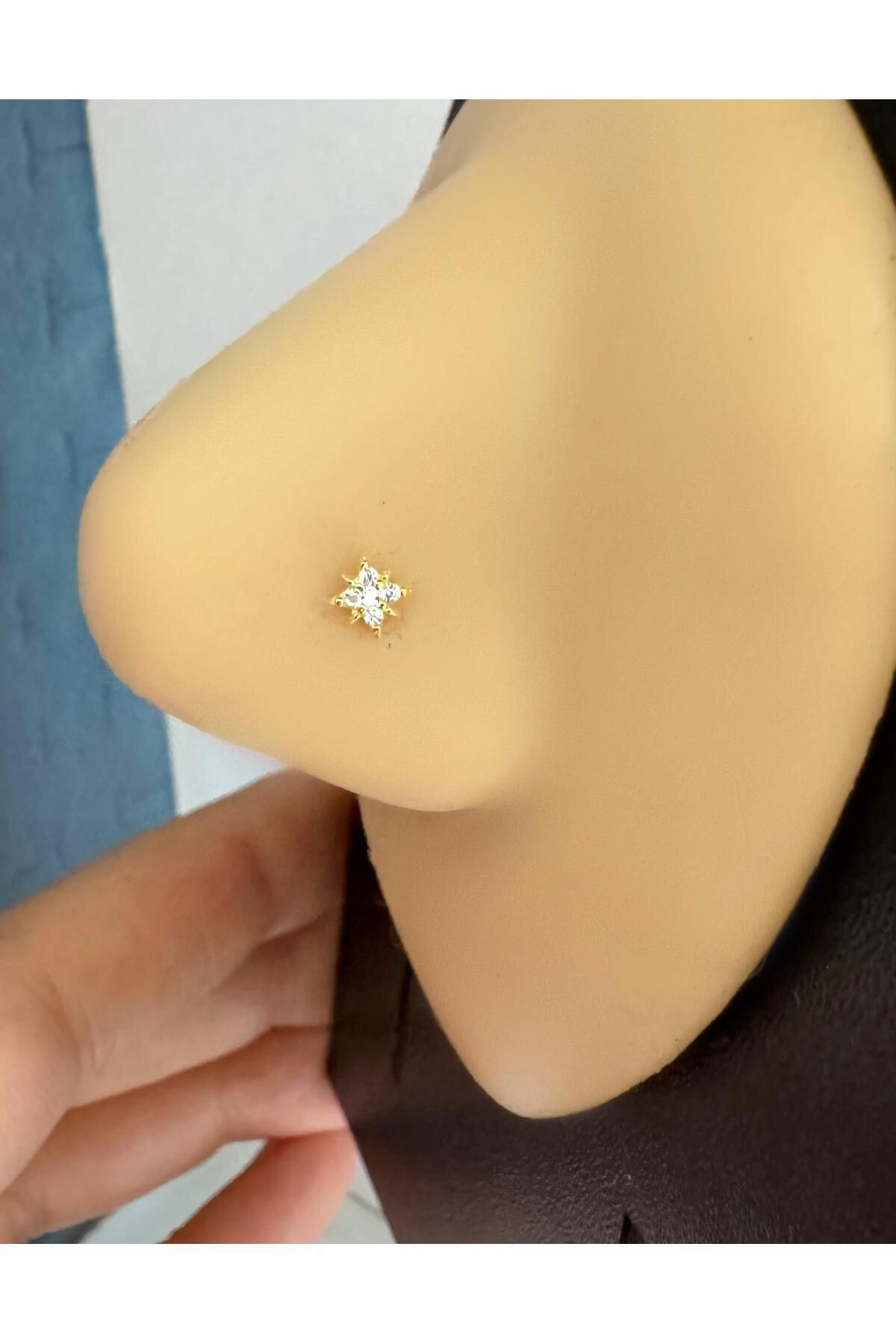 Arescollection 925 Ayar Gümüş Zirkon Taşli Kutup Yildizi Şeklinde Hizma